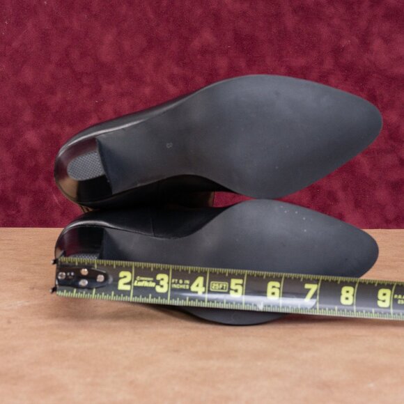 Jeffrey Campbell Women Black Leather Pointy Slip-on Heel Knee High Boots sz 8 - Picture 5 of 10